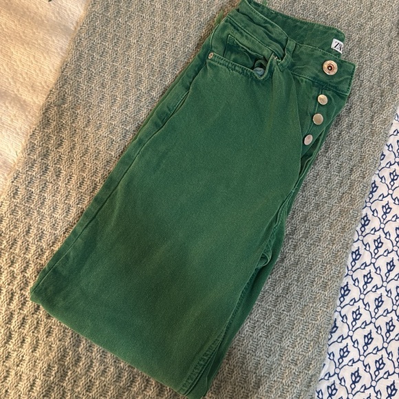 ZARA high rise green jeans - Picture 6 of 6